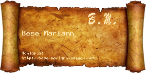 Bese Mariann névjegykártya