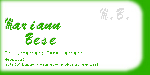 mariann bese business card